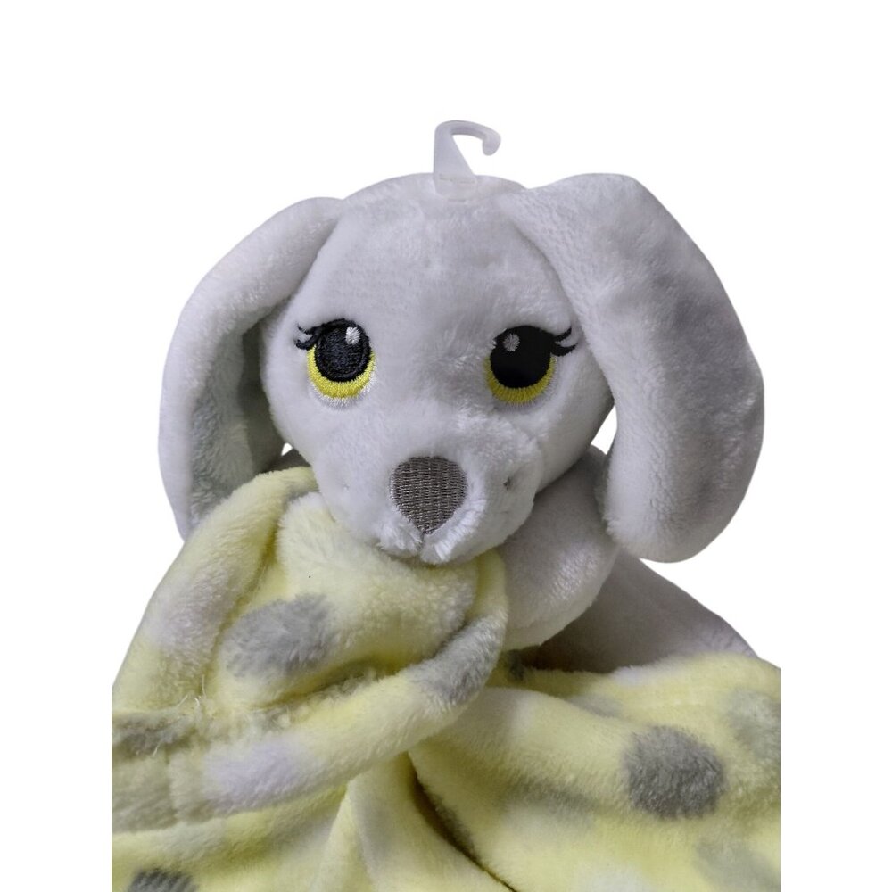 Little Beginnings Plush Puppy Lovey Comfort Security Blanket Yellow/Gray Polka - Picture 2 of 8